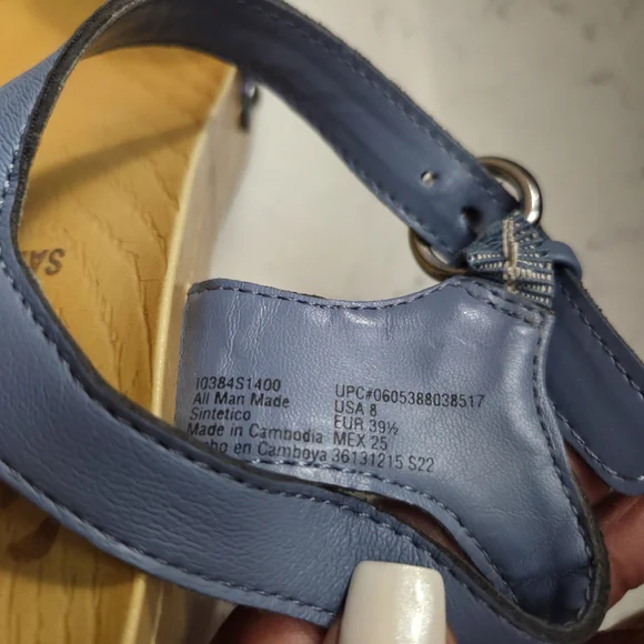 Sam & Libby Blue Tan Bow Sandals - Picture 6 of 8